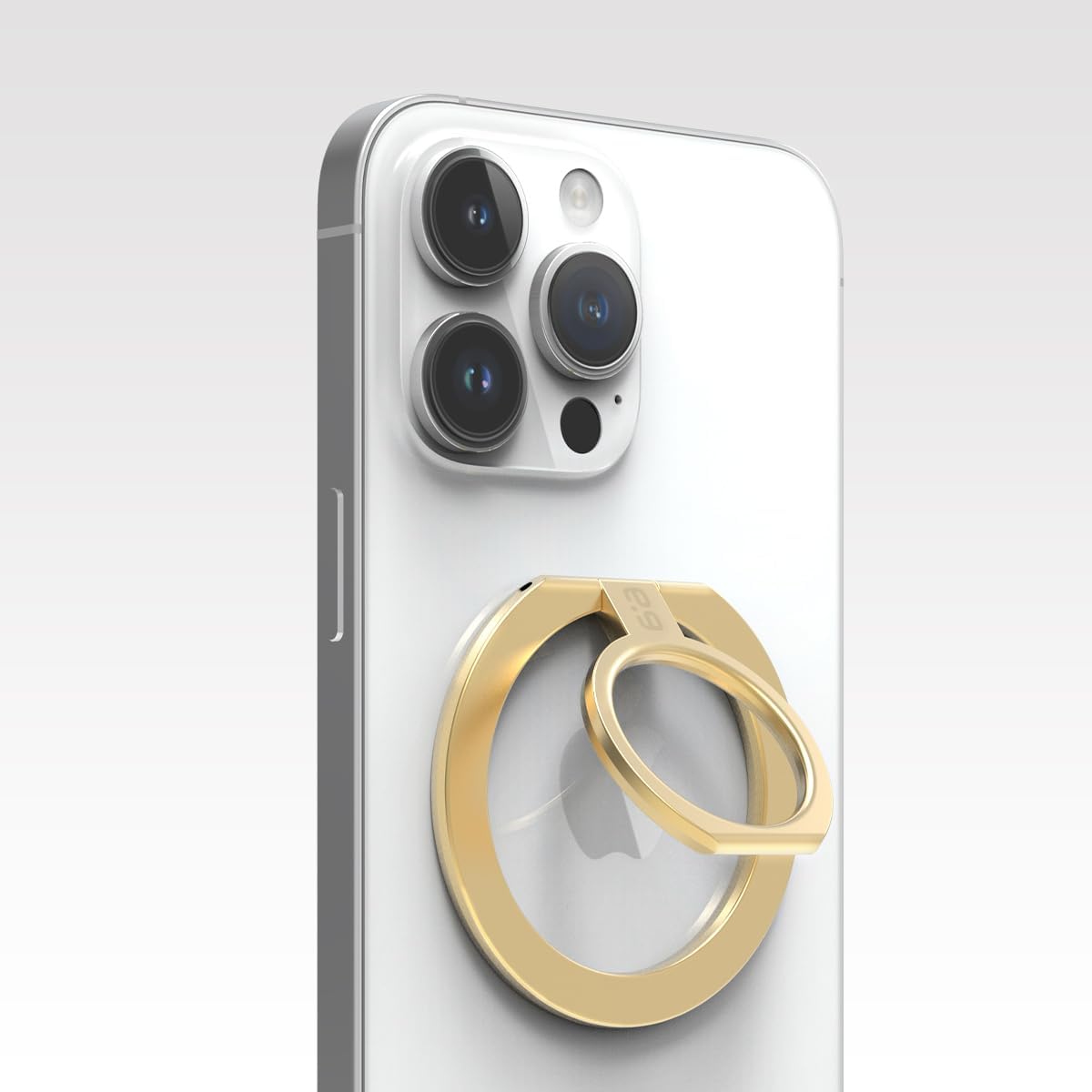 PureGear Magnetic Phone Grip Ring Stand, Magnetic Phone Ring Holder for MagSafe iPhone 16, 16Pro, 16Plus, 16ProMax, 15, 15Plus, 14, 14Plus, 14Pro, 14Pro Max, 13, 12, Adjustable Kickstand (Gold)