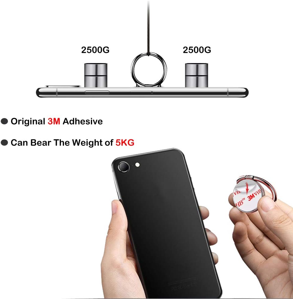 Cell Phone Ring Holder Stand, Cell Phone Grip Holder, Adhesive Phone Grip for Phones and Cases. (Glitter Rose Gold)