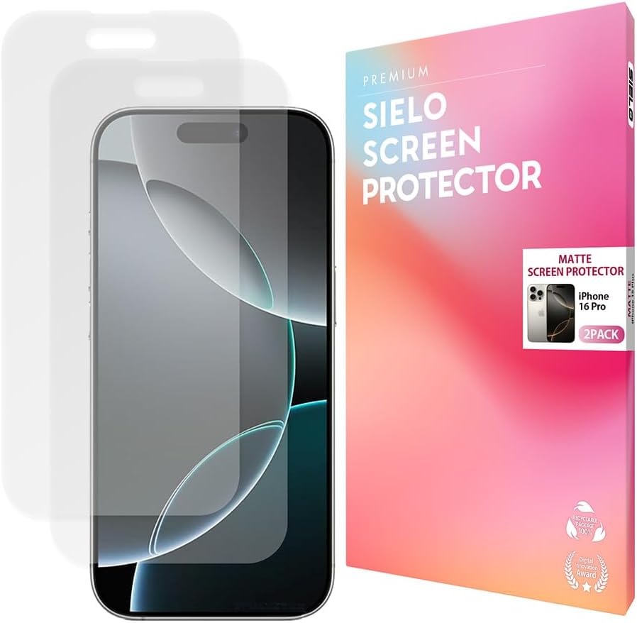 SIELO 2 Pack Matte Screen Protector, 9H Hardness Shatterproof & paper-feel PET Film, Anti-Glare & Anti-Fingerprint Case Friendly Screen Protector Film.