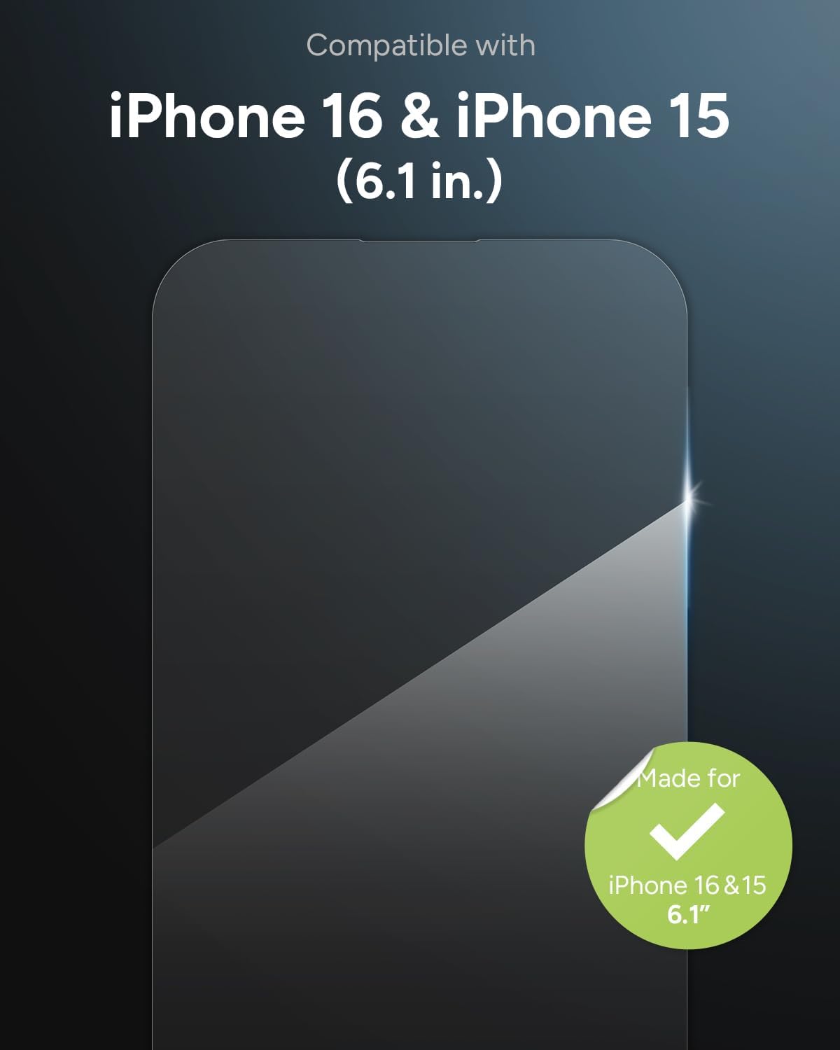 ZAGG Glass Elite Screen Protector for iPhone 16/15-5X Stronger, Reinforced Edges, Ultra-Strong Tempered Glass, Scratch Resistant, Anti-Smudge, InvisibleShield, Easy Installation, Eco-Friendly