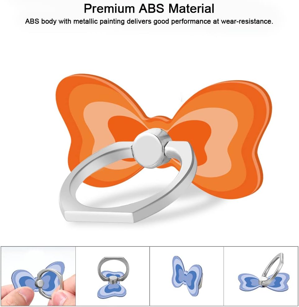 Bonoma Butterfly Phone Ring Holder, 3 Pack Universal Finger Ring Stand Grip Kickstand Ring, 360° Rotation Universal Stylish Stand Compatible with All Smartphones