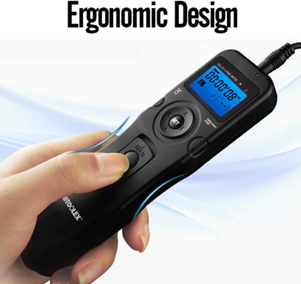 PHOTOOLEX Intervalometer Digital Camera Remote Shutter Release Controller LCD Timer Control with Cord for Canon EOS Rebel T6 T7 80D 70D 60D 60Da 77D T7i T6i T6s SL2 SL1 T5 T3 T5i T4i T3i T2i EOS