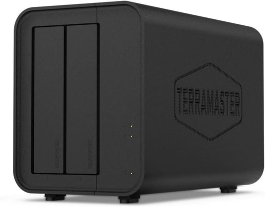 TERRAMASTER F2-424 NAS Storage 2Bay - N95 Quad-Core CPU, 8GB DDR5 RAM, 2.5GbE Port x 2, Network Attached Storage with High Performance (Diskless)