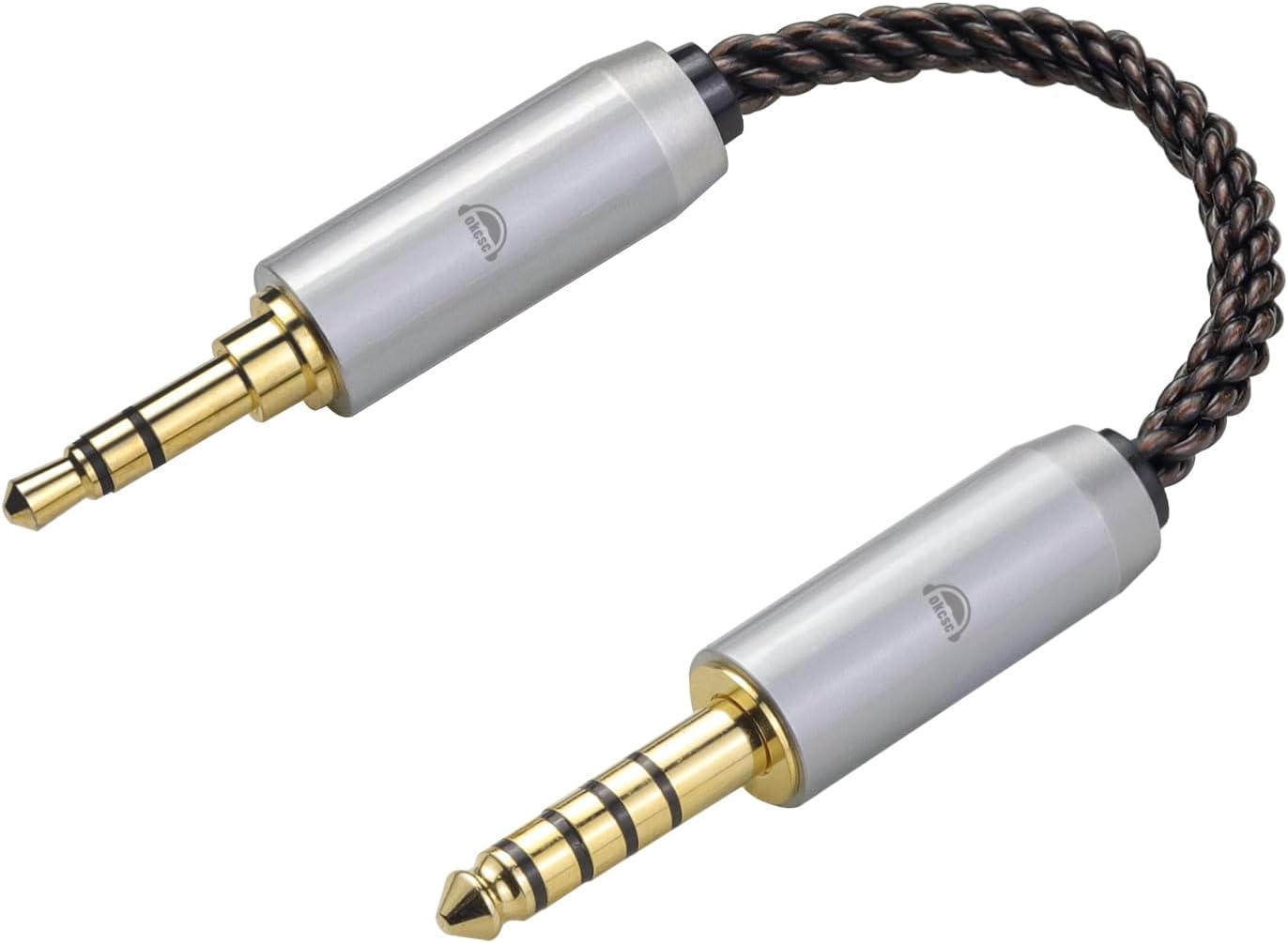 okcsc 4.4MM Male to 3.5MM Male Ultra Short Hifi Audio Cable - OFC Pair Recording Cable - 8-Core Braided Structure - 5.82 inch
