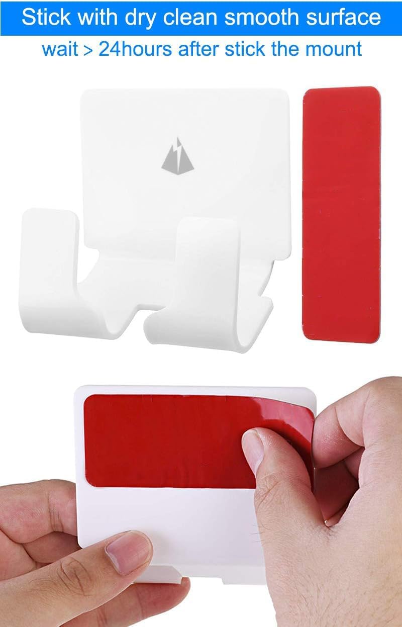 TXEsign Adhesive Wall Phone Holder Mount for Smartphones iPhone External Battery Wall Holder Mount (White)