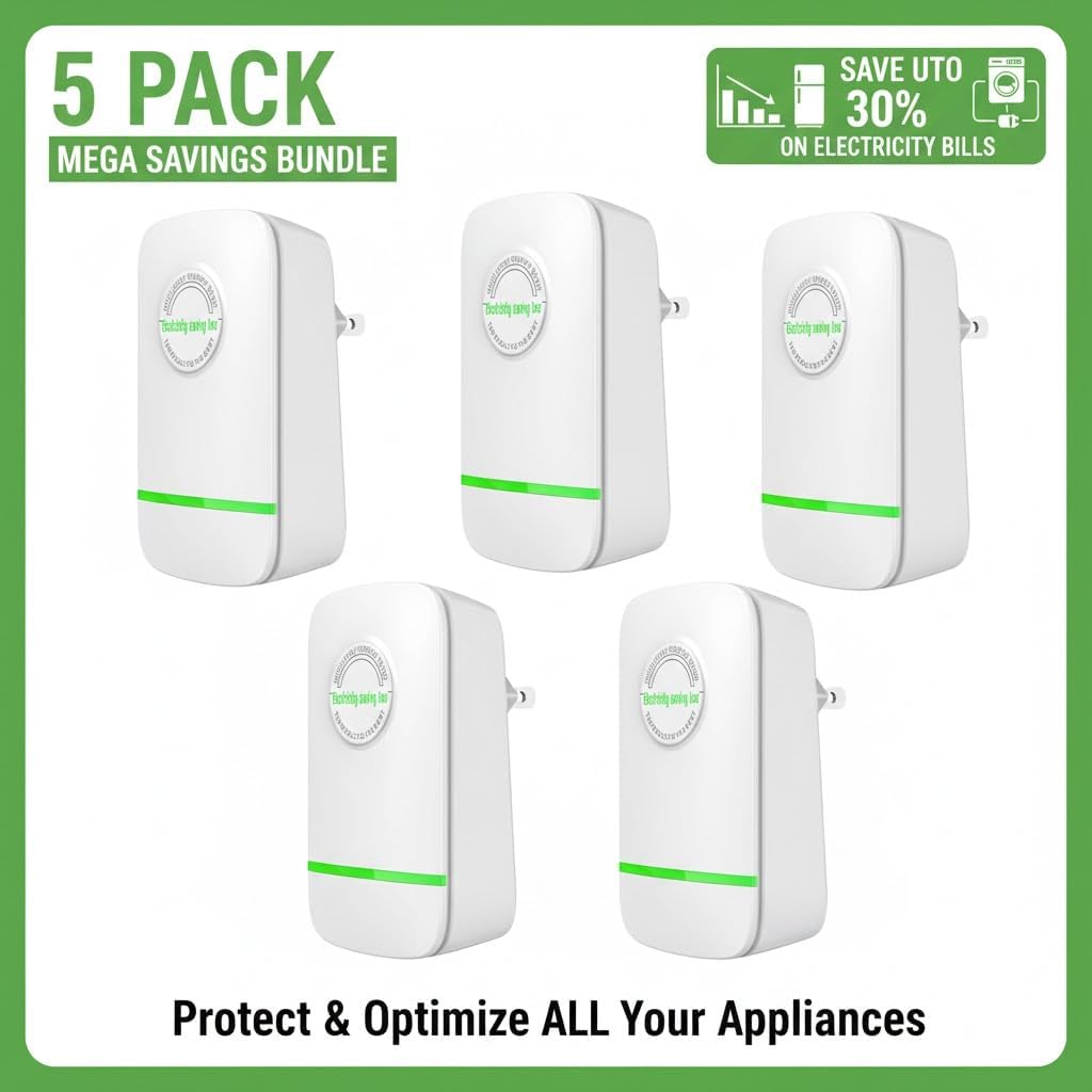Elon-musk's Electricity Saving Box Stop Watt Stopwatt Energy Saving Device Save Energy Saving Device Energy Saving Power Strip for Home Office US Plug 90v-250v 30kw Rated Green (5PCS)