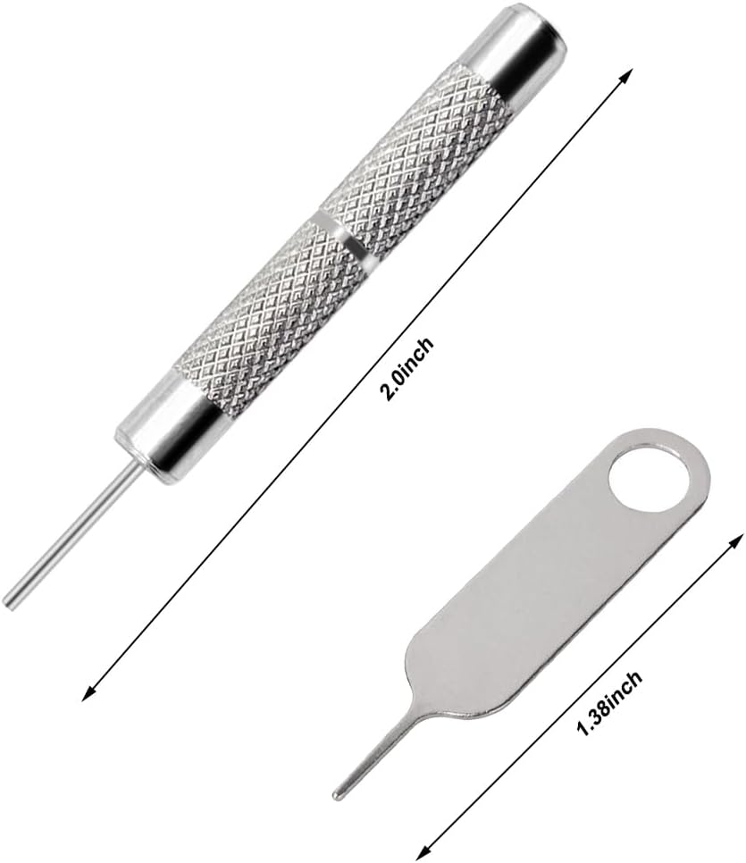 4 Pcs SIM Card Removal Openning Tool Tray Eject Pins Needle Opener Ejector Compatible with All iPhone Apple iPad HTC Samsung Galaxy Cell Phone Smartphone Watchchain Link Remover (Style C)