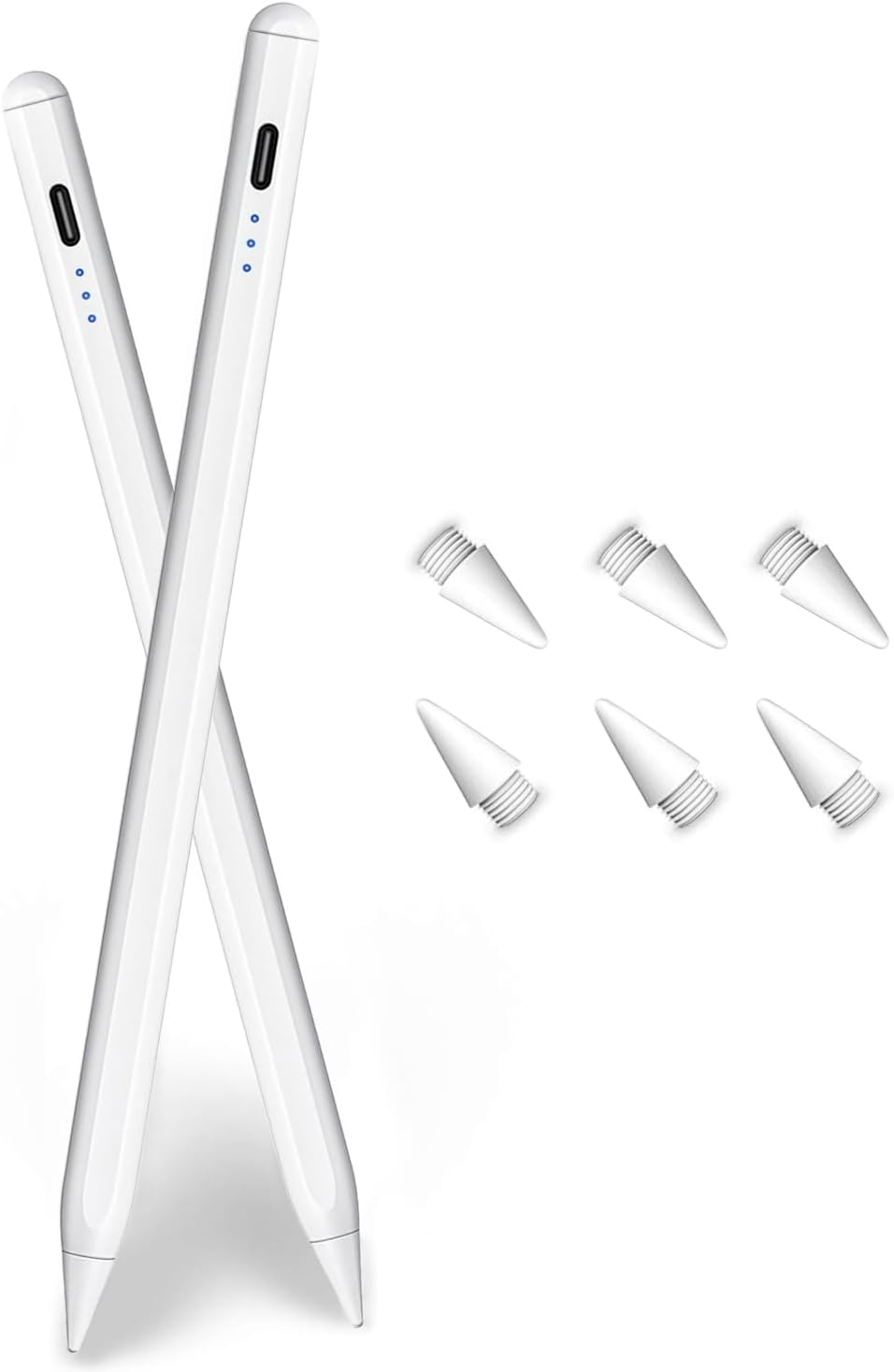 2Pack Stylus Pencil for iPad A16/11th Gen(2018-2025),Fast Charging Pen with Palm Rejection&Tilt Sensitivity Compatible with iPad 6/7/8/9/10/11,iPad-Pro 11"/12.9"/ M4, iPad-Air 3/4/5/M2/M3,Mini 5/6/7