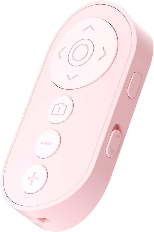 Wireless Camera Remote Control with Zoom for iPhone & iPad, Versatile Shutter with Front/Rear Camera Switch for Photo & Video, Smartphone Remote Clicker for TikTok