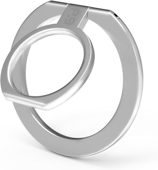 PureGear Magnetic Phone Grip Ring Stand, Magnetic Phone Ring Holder for MagSafe iPhone 16, 16 Pro, 16 Plus, 16 Pro Max, 15, 15 Plus, 14, 14 Pro, 14 Pro Max, 13, 12 Adjustable Kickstand(Brushed Silver)