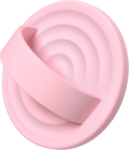 Magnetic Phone Ring Grip Holder, Silicone Finger Loop Grip, Compatible with MasSafe, Back of Phone for iPhone Pro Max/Plus/16/15/15/14/13/12 Series, Pink