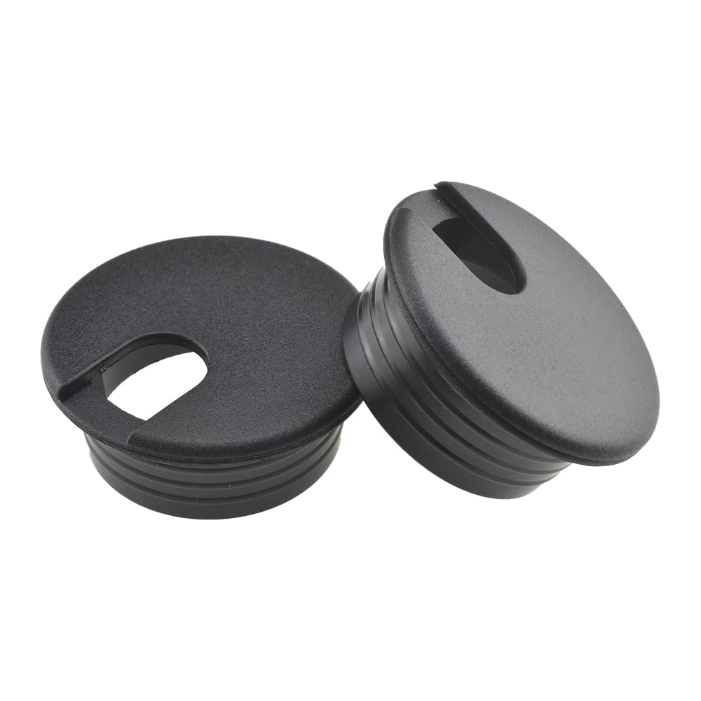 HAHIYO 2Pcs 1.5Inch/38mm Black ABS Plastic U-Shaped Desk Grommet Wire Grommet Cable Management Cord Hole Cover Desk Wire Hole Insert Wire Organizer for Computer Office Home School Equipment Systems