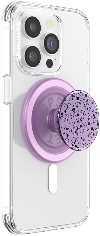 PopSockets Phone Grip for MagSafe with Kickstand, Magnetic Stand, Swappable Top, Secure Hold for iPhone MagSafe Cases, Phone & Tablet Grip - Sugar Plum Speckle
