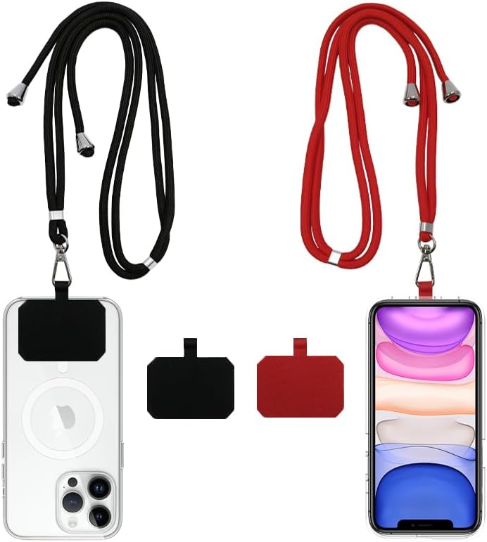 Cell Phone Lanyard, Universal Phone Strap,2x Adjustable Neck Strap,4x Pads Compatible with Most Smartphones