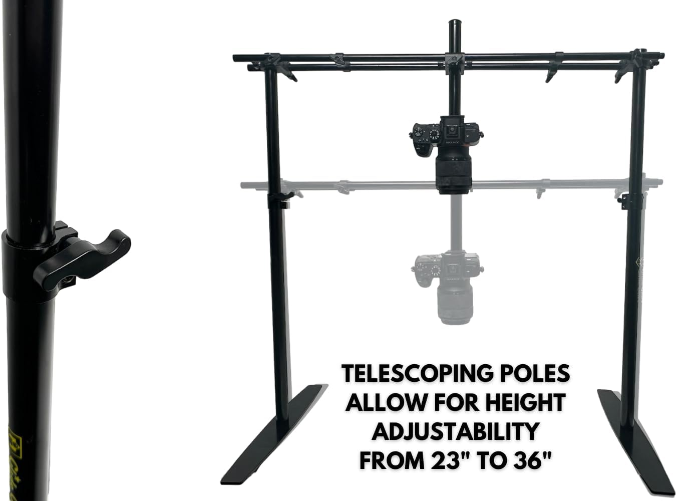 Glide Gear OH 200 Overhead Rig – DSLR, Smartphone – Modular, Adjustable, Flat Lay Mount, All-Metal Build