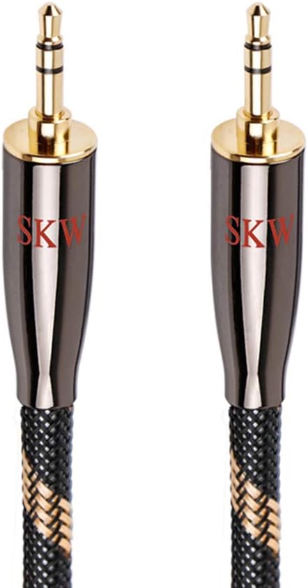 SKW Audiophiles High Gauge AUX Cable 3.5mm Male to Male Jack Cable with Diameter 6.8mm Stereo Audio Cable 4.9ft(1.5m)