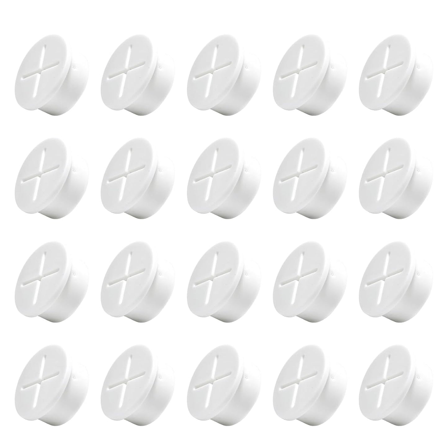 20Pcs Desk Grommet, 1" (25mm) White Silicone Cord Hole Cover, Flexible Rubber Wire Grommets, Wall Grommets for Cables Management, Table, Countertop, Cabinets and Furnitures Wire Organizer