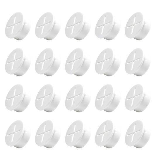 20Pcs Desk Grommet, 1" (25mm) White Silicone Cord Hole Cover, Flexible Rubber Wire Grommets, Wall Grommets for Cables Management, Table, Countertop, Cabinets and Furnitures Wire Organizer