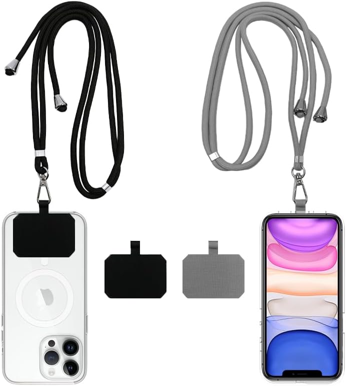 Cell Phone Lanyard, Universal Phone Strap,2x Adjustable Neck Strap,4x Pads Compatible with Most Smartphones