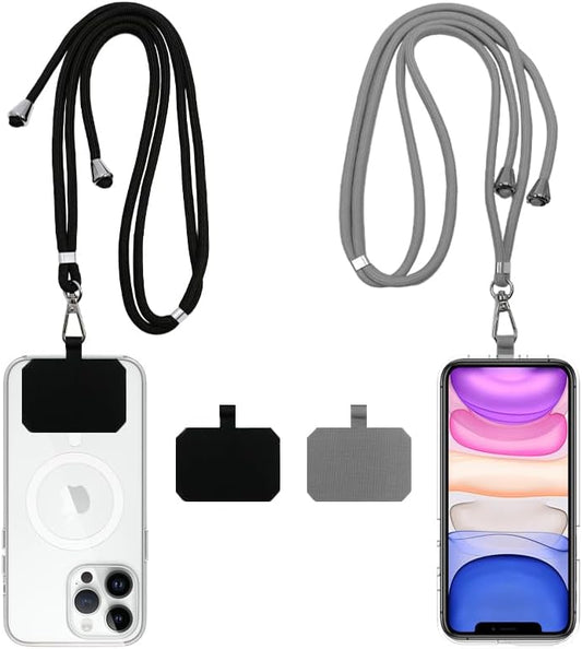 Cell Phone Lanyard, Universal Phone Strap,2x Adjustable Neck Strap,4x Pads Compatible with Most Smartphones