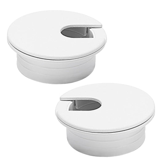 2 Pcs Desk Grommet 1-3/8" / 35 mm, Desk Cord Hole Cover, Cable Grommet ABS Plastic, Desk Hole Grommet for Home & Office Pc, Detachable Cable Cord Organizer-White