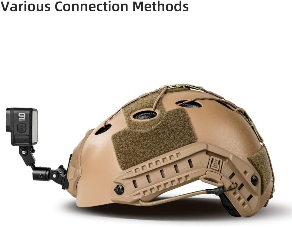 Aluminum 360 Degree Rotation Camera Mount, Metal Bracket Adapter Compatible with GoPro Hero 13/12/11/10/9/8/7, DJI Action 5Pro/4/3, Sony and Other Action Cameras (Adjustable Adapter Mount)