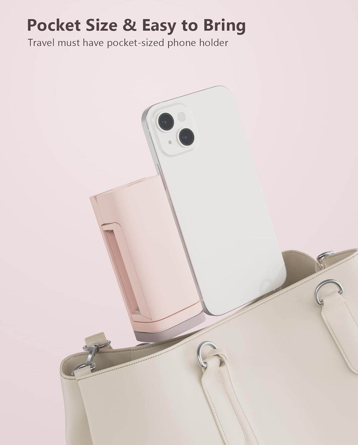 MiiKARE Compact Mobile Phone Holder, Adjustable Clamp Holder, Aeroplane Holder, Portable Mobile Phone Stand, Smartphone Holder Compatible with i'Phone13/12 Pro Android, for Plane, Kitchen, Office