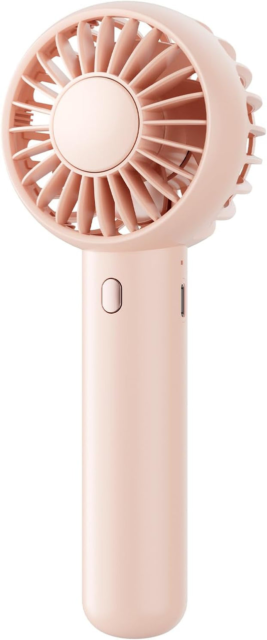 Gaiatop Mini Portable Fan, Small and Powerful, Cute Design 3 Speed Personal Handheld fan and Desktop with Base, Lightweight USB Rechargeable for Travel Lash Makeup Girl Women Summer Gift Pink