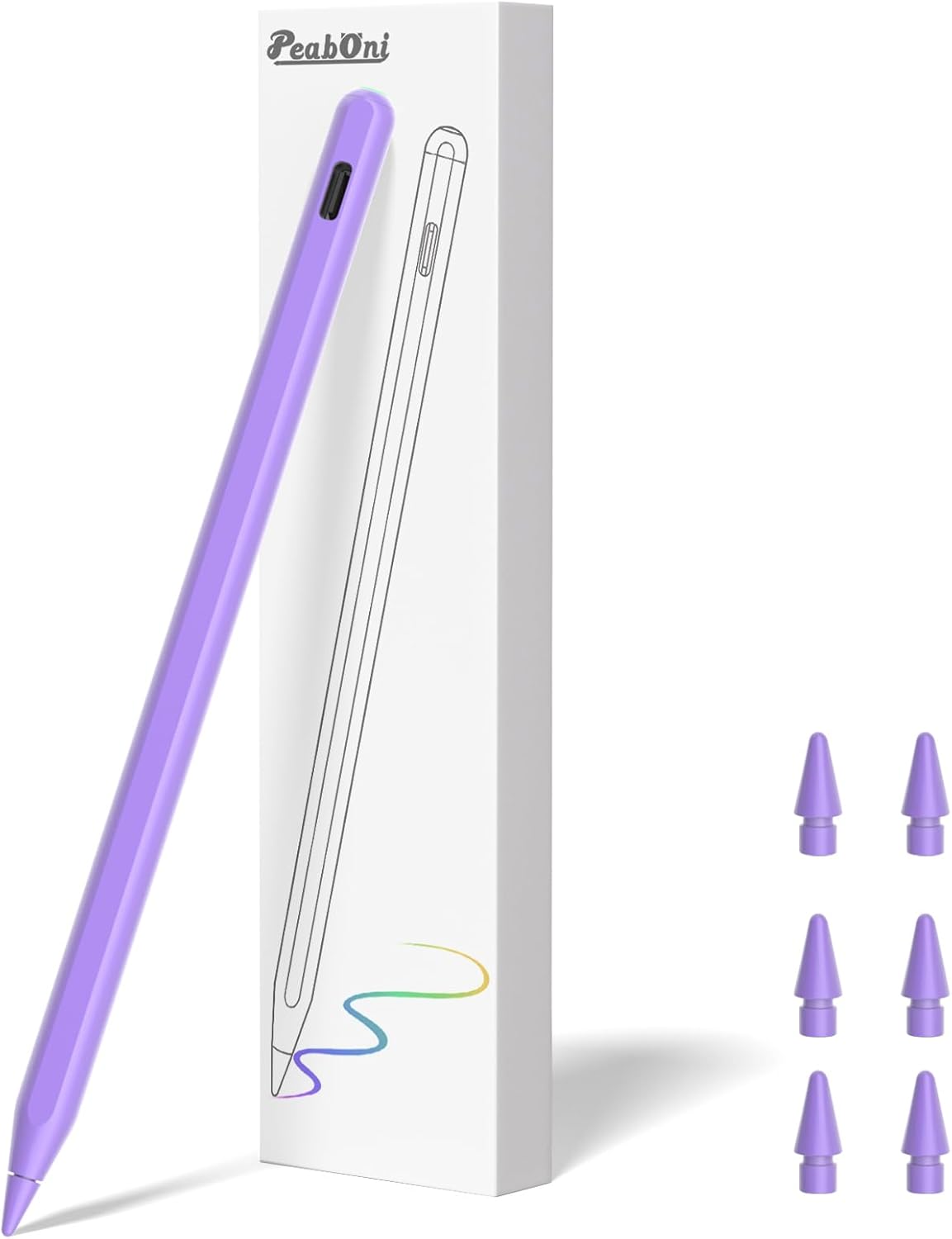 Pencil 2nd Generation for iPad 2018-2024 with Magnetic Wireless Charging Compatible with Apple iPad Pro 13”(M4)/12.9”/11”,iPad Air 6(M2)/5/4/3,iPad mini 7(A17 Pro)/6/5,iPad10/9/8/7/6 Purple