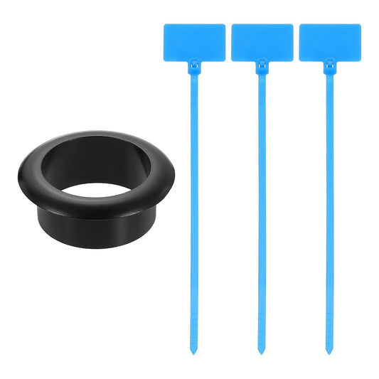 uxcell Desk Grommet, 1-3/8" (35mm) Zinc Alloy Cable Hole Cover Wire Cord Organizer with Marked Cable Ties for Home Office Desktop Wire, Black