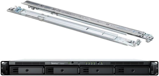 Synology RackStation RS422+ NAS Server with Ryzen 2.6GHz CPU, 2GB Memory, 32TB HDD Storage, 2 x 1GbE LAN Ports, DSM Operating System Bundle with Rail kit