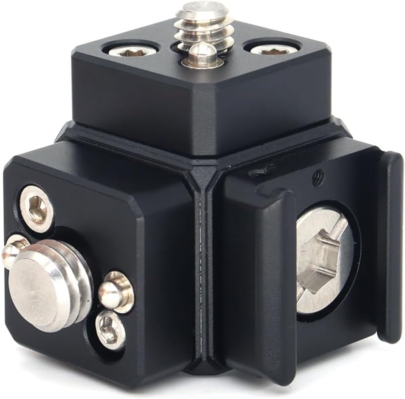 Camera Hot Shoe Extension Bracket Cold Shoe Mounts for Camera Cage Tripod Magic Arm Microphone LED Video Light, Shoe Mount Holder with 1/4'' 3/8'' Arri Thread and Arri-locating Hole