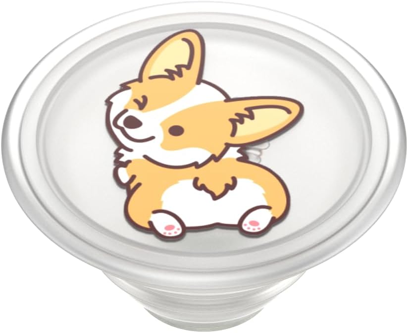 PopSockets Plant- Based Phone Grip with Expanding Kickstand, Adhesive Grip, Eco- Friendly - Translucent Cheeky Corgi