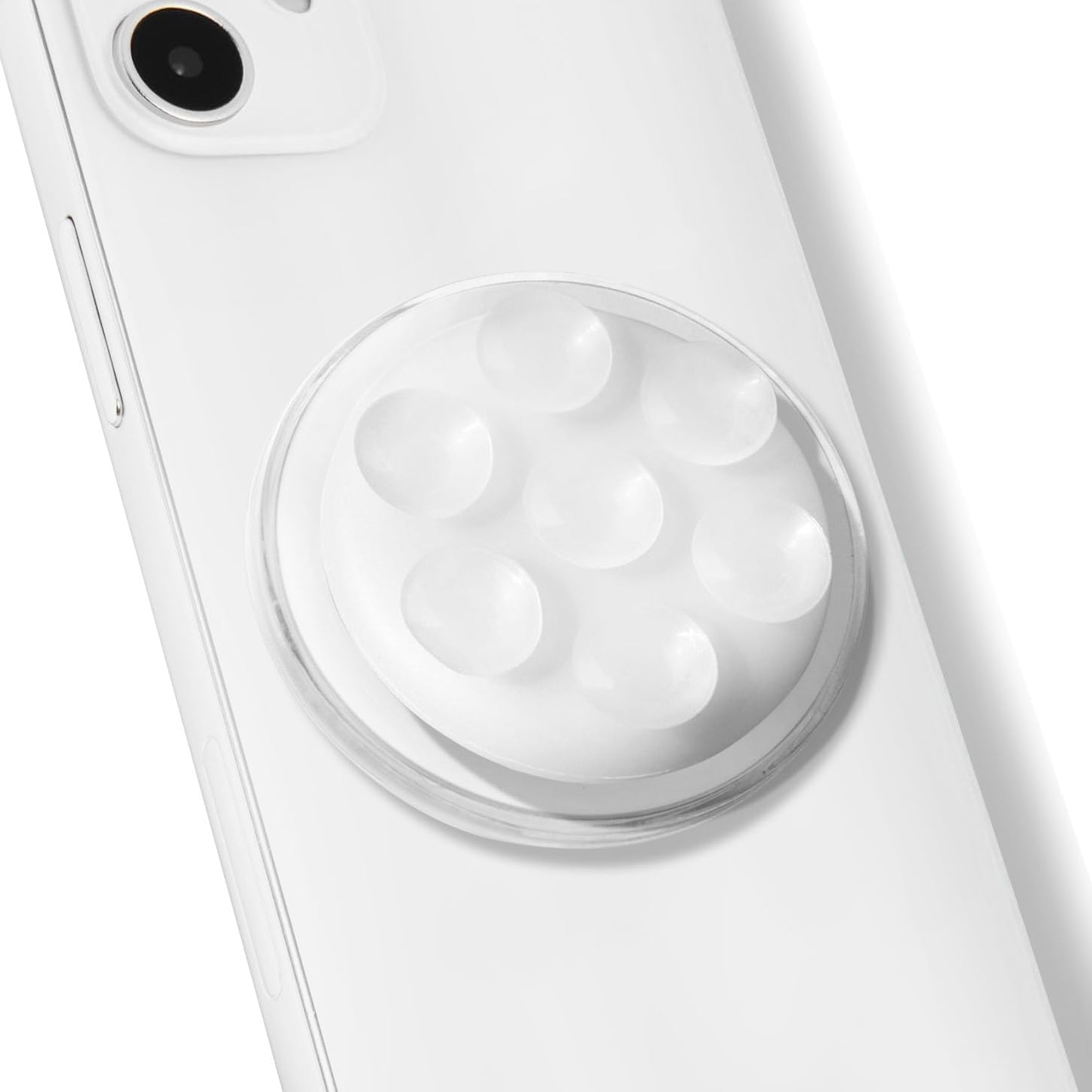 Magnetic Silicone Suction Cup Phone Mount with Hands-Free Stand - Perfect for Selfies, Videos, Durable, Secure Grip, One-Touch Holding, Lightweight, Sleek Design (White)
