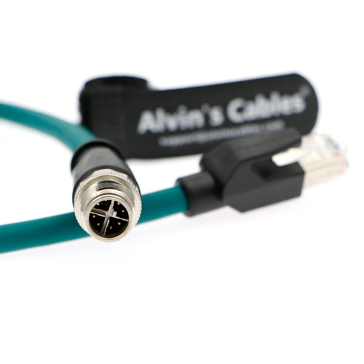 Alvin's Cables M12 8 Pin Male to RJ45 Shielded Ethernet Cable M12 X Coded 8 Position Cat6a Cable for Cognex Industrial Camera 8M/26ft
