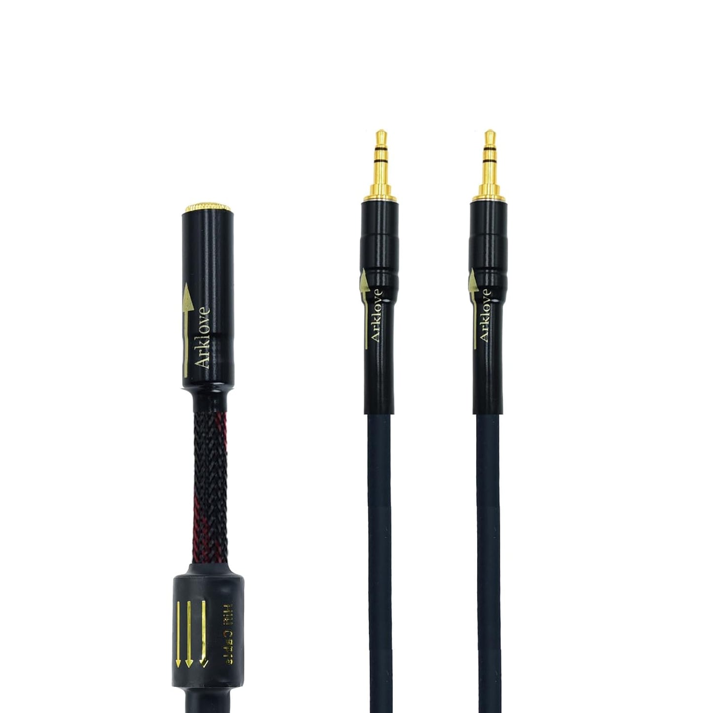 Arklove 18ft Shielded 1/8" aux Input 3.5mm Female to 2X 3.5 Output Splitter Stereo Audio Video Cable Out 3.5 Male to Two 3.5 Male in Dual 2 Speaker for Smartphone, Computer,pc Mp3 Earphone