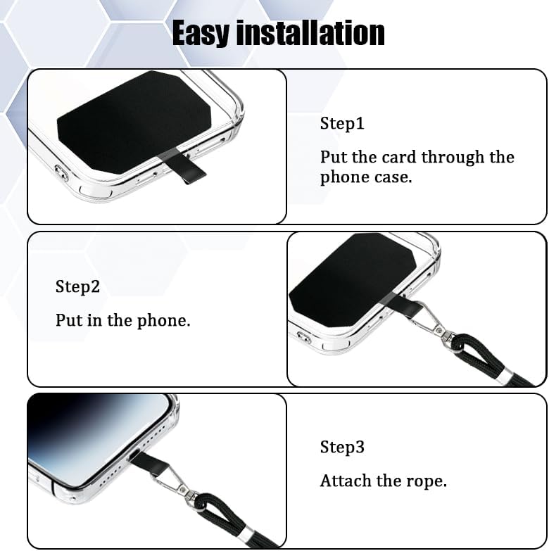 Cell Phone Lanyard, Universal Phone Strap,2x Adjustable Neck Strap,4x Pads Compatible with Most Smartphones