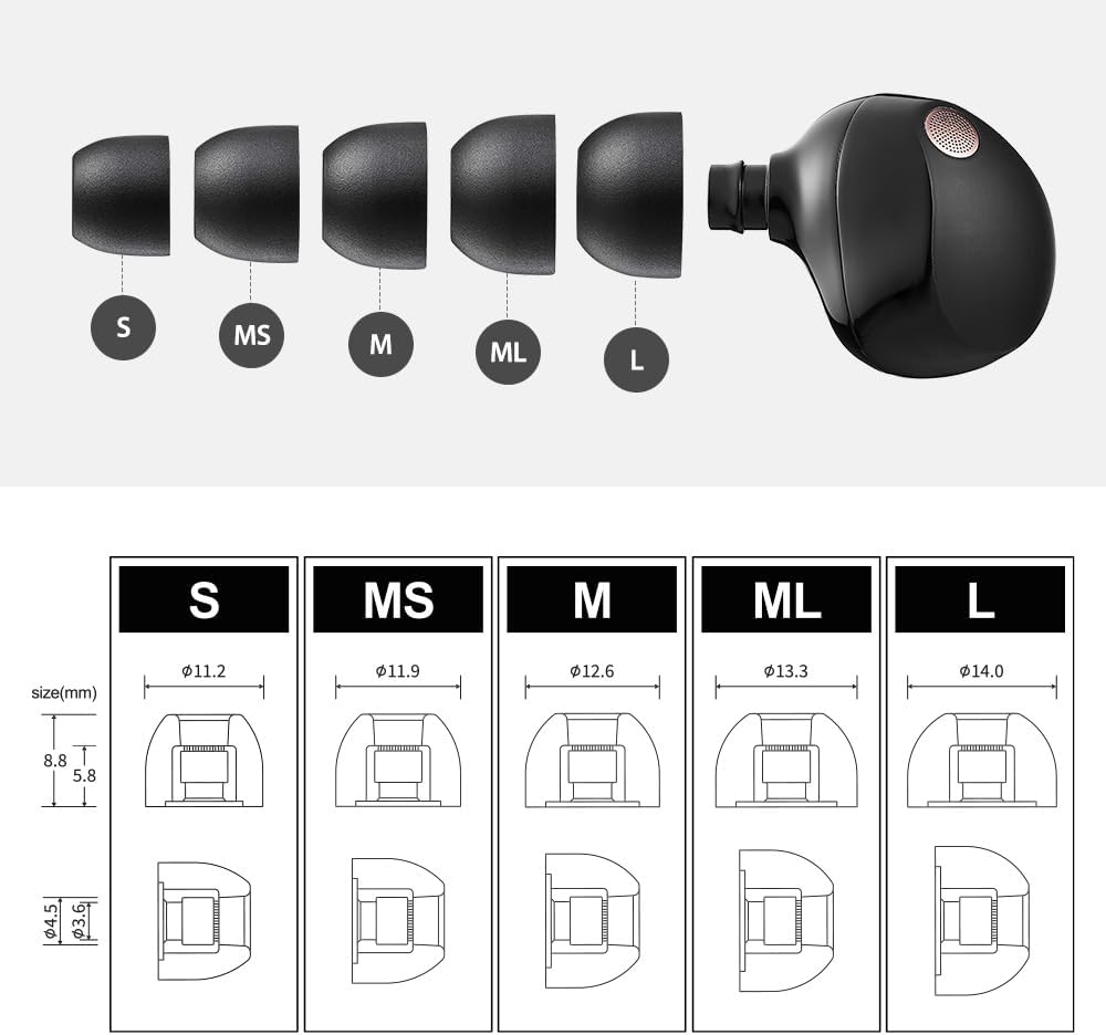 AZLA Foamax Standard(S), Foam Earbud Tips, Memory Foam Earbud Tips for Wireless Headphones, Noise Canceling Earbuds Replacement Tips Compatible with Sony, Beats, Samsung, Skullcandy, JLab