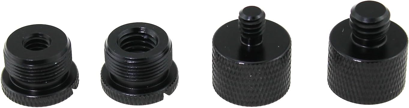 TAODAN 8PCS Black and Silver Aluminum Alloy Microphone Adapter Screws Set Tripod Adaptor Suitable for Shockproof Camera Mounts