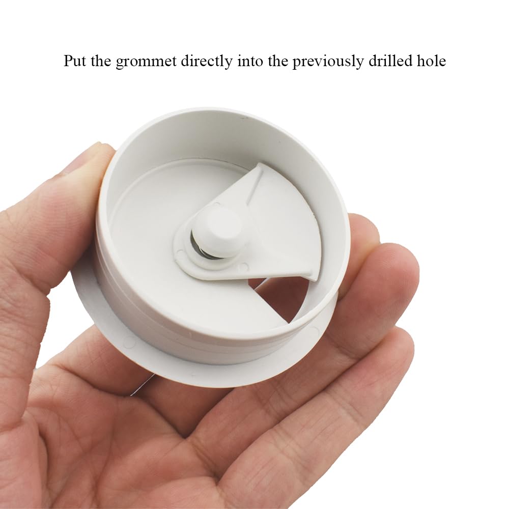 HAHIYO 2Pcs 2Inch/50mm White ABS Plastic Sector-shaped Desk Grommet Wire Grommet Cable Management Cord Hole Cover Desk Wire Hole Insert Wire Organizer for Computer Office Home School Equipment Systems