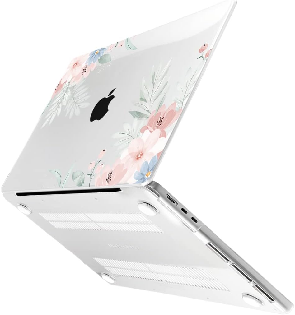 Batianda Premium Case for New MacBook Air 15 inch 2025 M4 2024 2023 with M3 M2 Chip Model A3114 A2941, Designed Protective Plastic Hardshell & Keyboard Cover & Screen Protector, Watercolor Floral