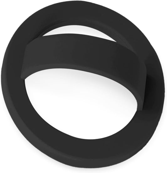 Magnetic Silicone Ring Grip Phone Holder, Loop Grip Phone Holder,Magnetic Phone Loop,Magsafe Phone Grip,Compatible with Magsafe for iPhone 16/15/14/13/12 Series (Black)