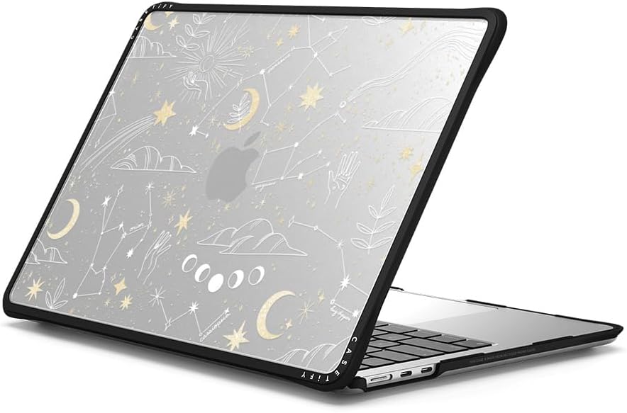 CASETiFY Impact MacBook Air 13.6" (M2-M4) Case [Cushioned Impact Corners/Scratch-Resistant/Anti-Slip Grip] - Stargazing - Clear Black
