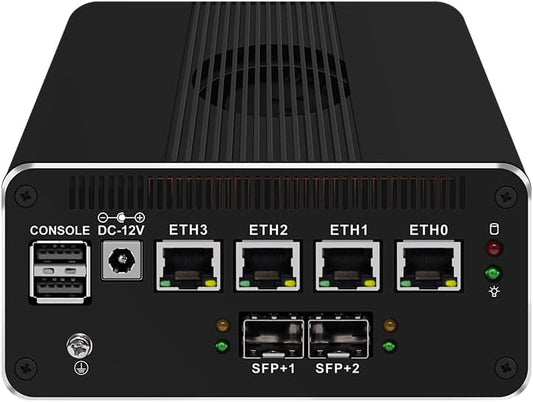 CWWK Intel Alder Lake N100(4C/4T Up to 3.4GHz)/N305(8C/8T Up to 3.8GHz) Dual SFP+10GbE Mini PC|4xIntel I226-V 2.5GbE |DDR5 Memory|PCI-E x4|HDMI+DP+Type-C (10 Gigabit N100, 32G RAM 512G SSD)