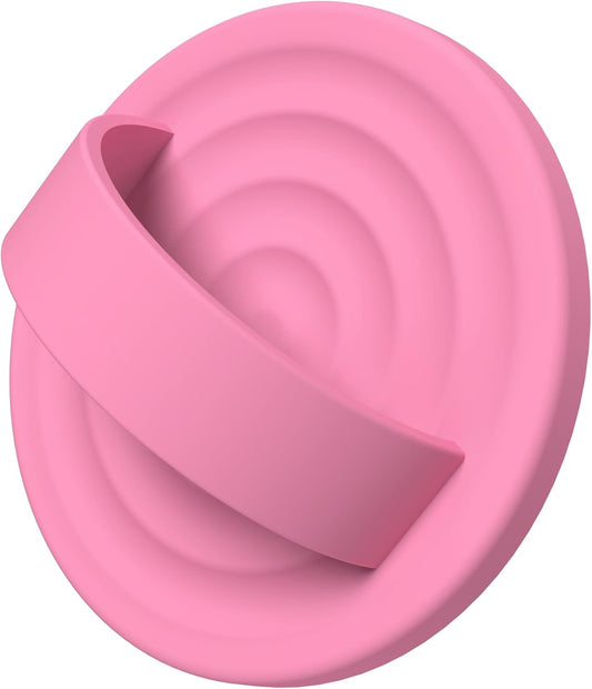 Magnetic Phone Ring Grip Holder, Silicone Finger Loop Grip, Compatible with MasSafe, Back of Phone for iPhone Pro Max/Plus/16/15/15/14/13/12 Series, Tender Pink