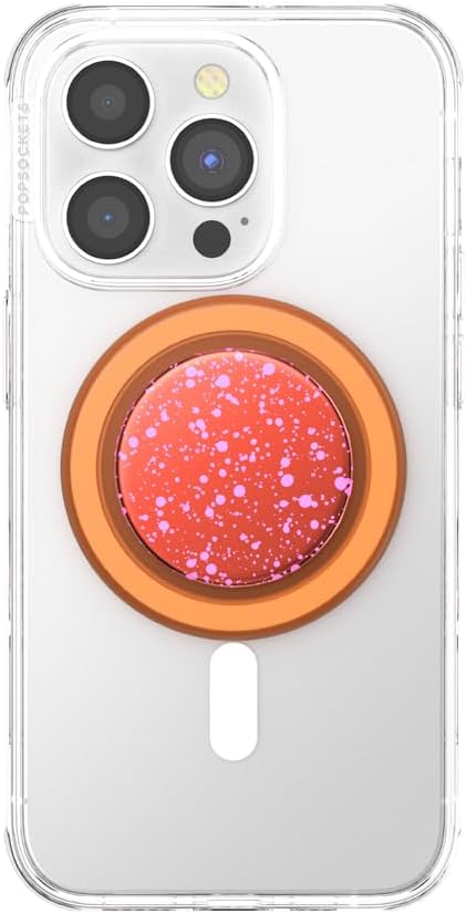 PopSockets Phone Grip for MagSafe with Kickstand, Magnetic Stand, Swappable Top, Secure Hold for iPhone MagSafe Cases, Phone & Tablet Grip - Clay Speckle