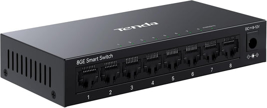 Tenda TEG208E 8 Port Managed Gigabit Switch, Easy Smart Managed, Base-T Ports, Desktop/Wall-Mount, VLAN/IGMP/LAG/QoS, 16Gbps Switching Capacity, Fanless Metal Design