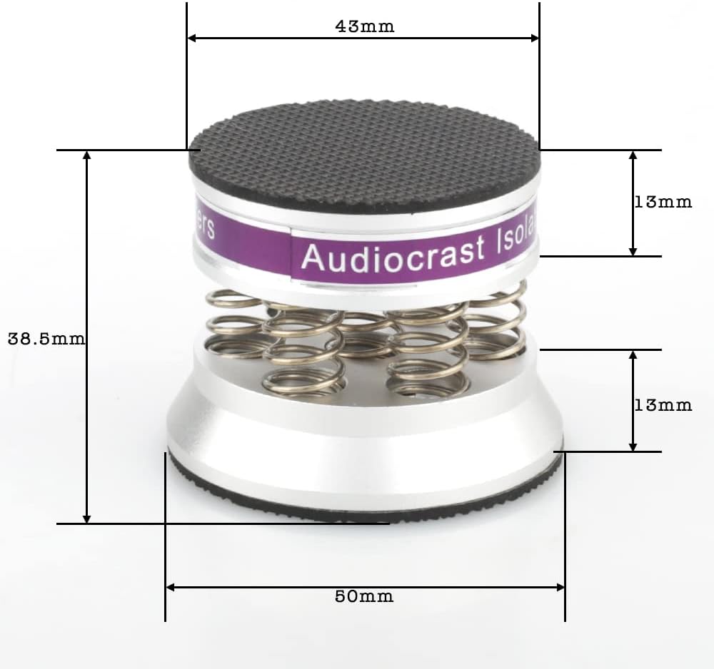 Tertullus 4 Pcs Speaker Isolation Feet 43mm×38.5mm Audio Shock Absorber Floor Protectors Dampening Pad Rubber Pads Anti-Vibration Pads for Turntable Amplifier DAC Subwoofer Audio Equipment