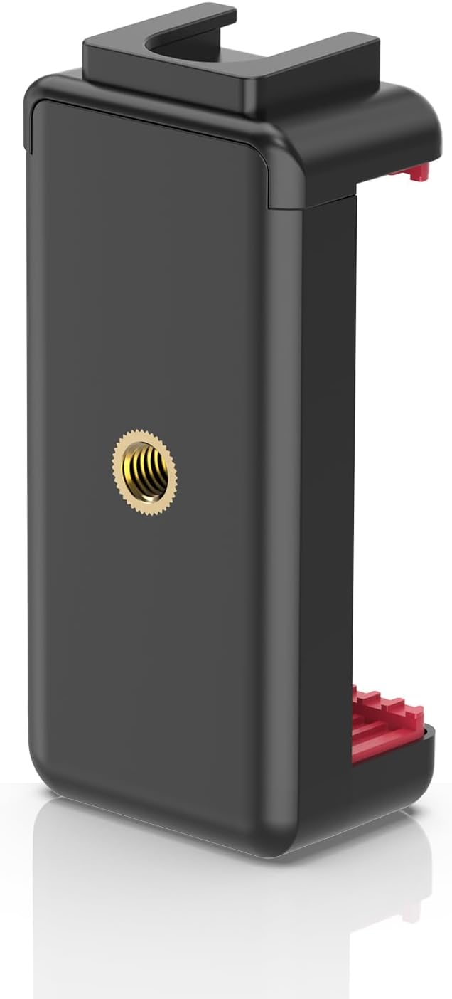 VRIG Phone Tripod Mount with Cold Shoe Adapter,Phone Holder Clip Connector Head Used for Monopod Selfie Stick Travel Mini Flexible Tripod and More