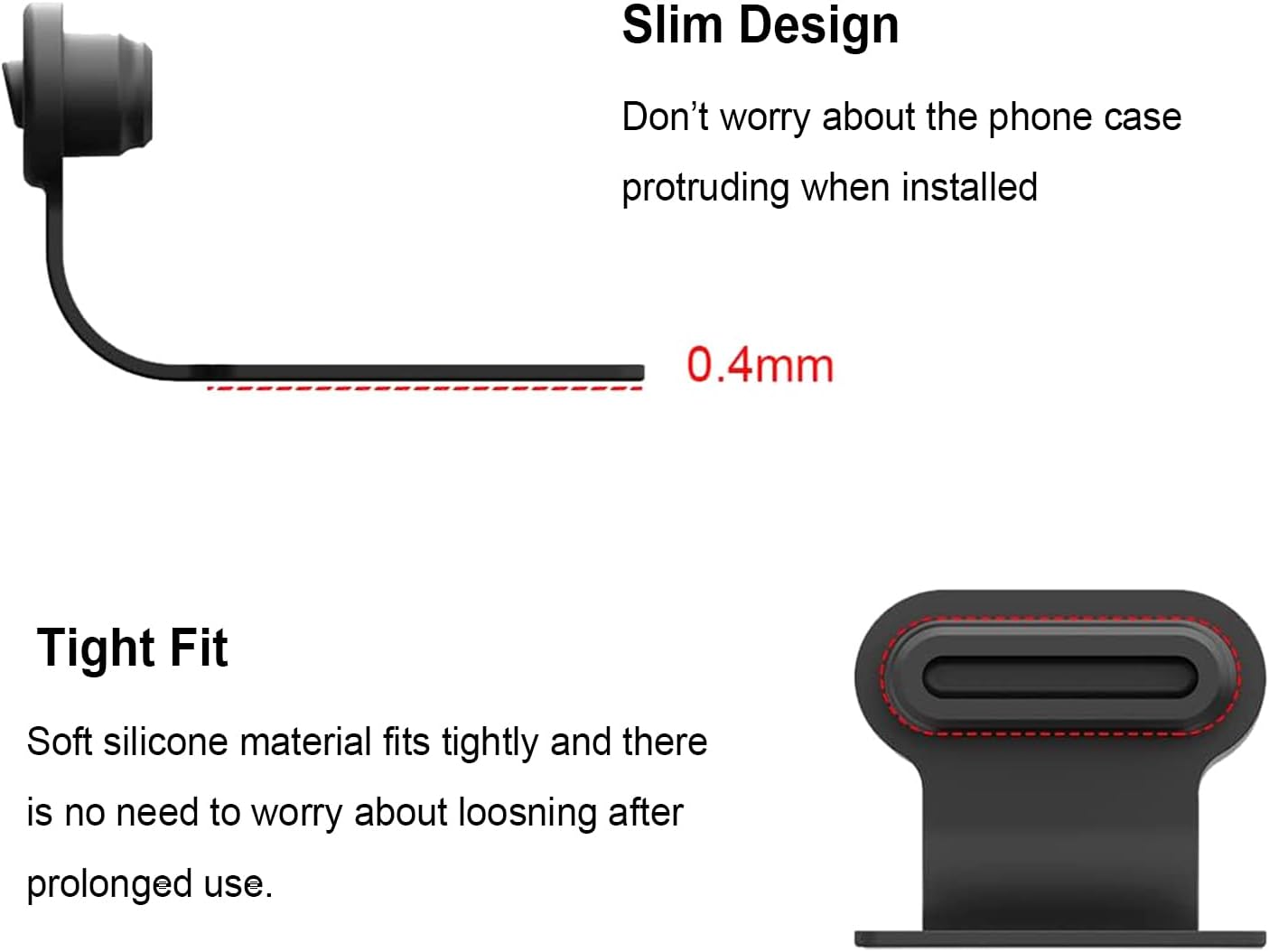 USB C-Type Anti Loss Dust Plugs, USB C-Type Port Silicone Dust Covers, with Detachable Adhesive for Mobile Phone,Compatible with 15, 16 17 Plus Pro Max..., All USB C Ports